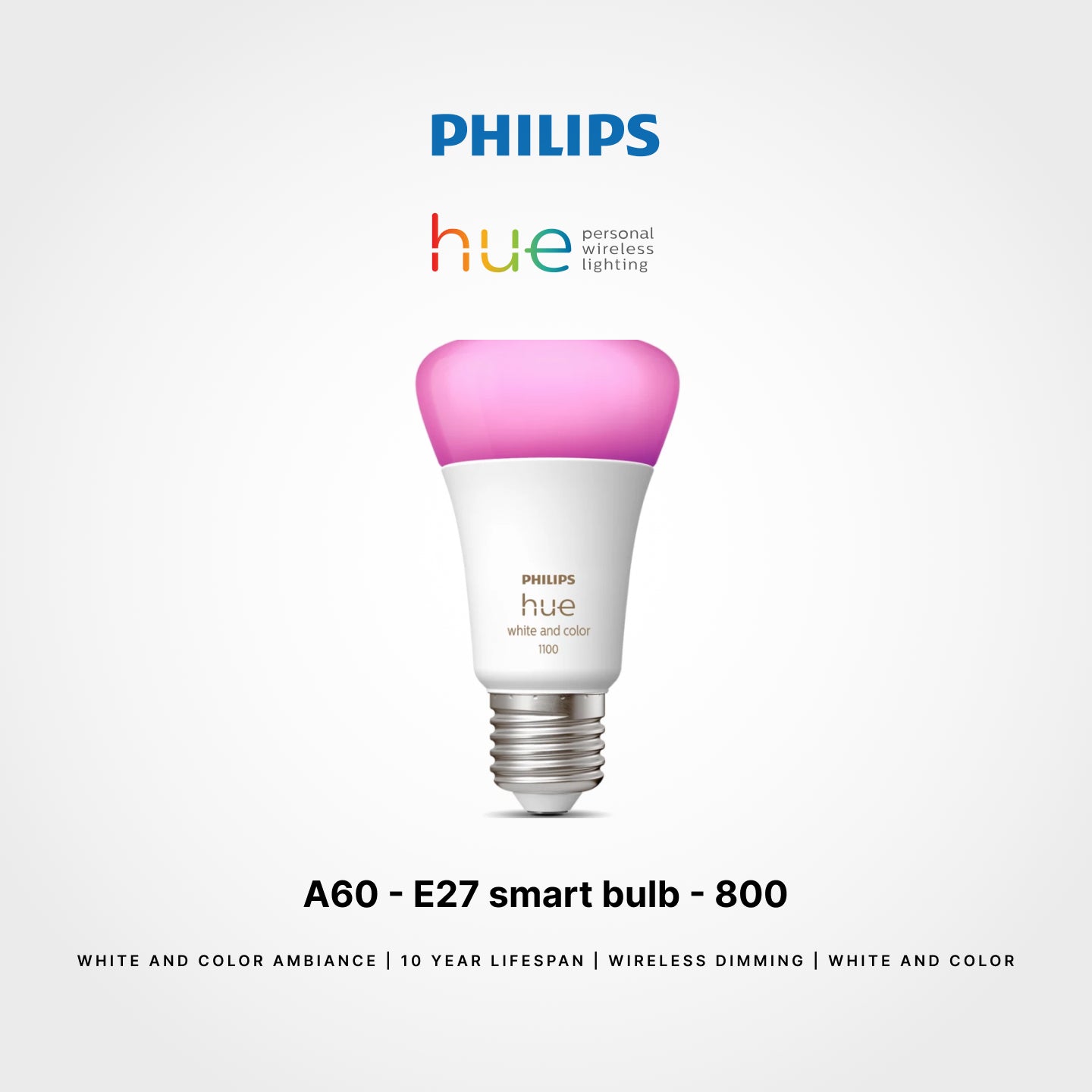 Philips HUE A60 WCA - E27 smart bulb - 800