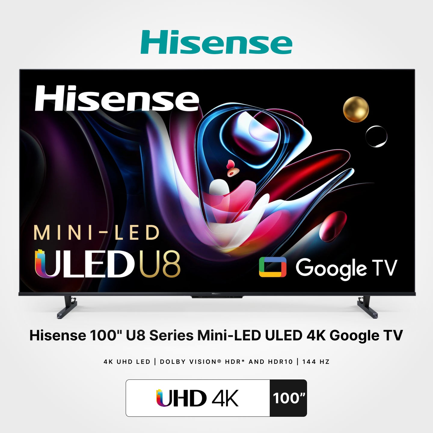 Hisense 100" Class U8 Series Mini-LED ULED 4K Google TV