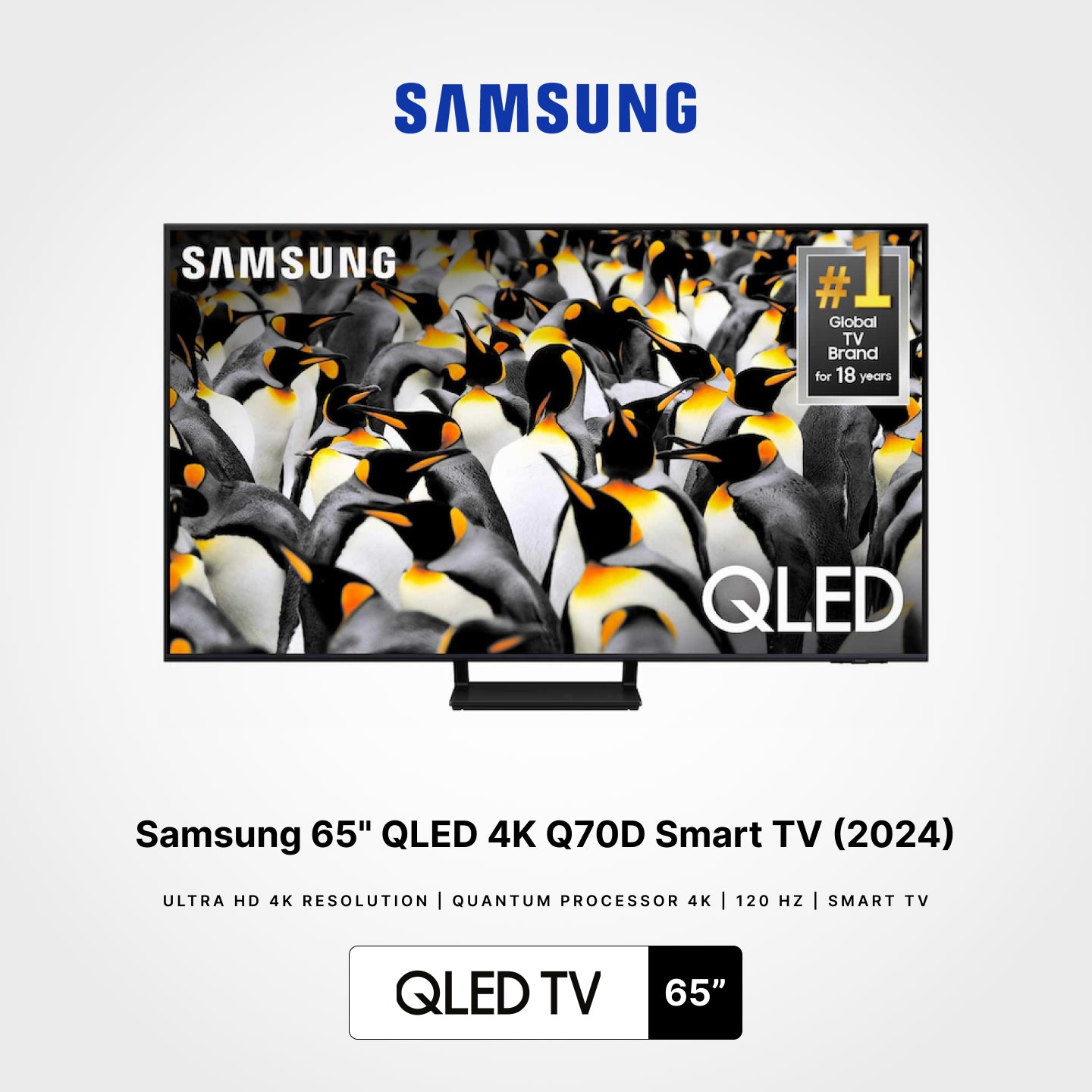 Samsung 65"/75"/85" QLED 4K Q70D Smart TV