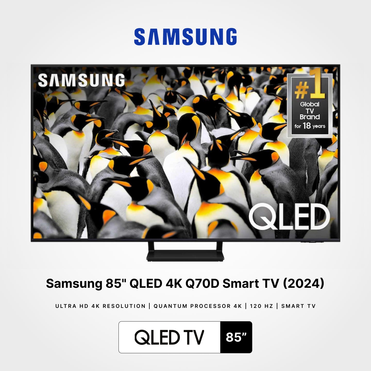 Samsung 65"/75"/85" QLED 4K Q70D Smart TV