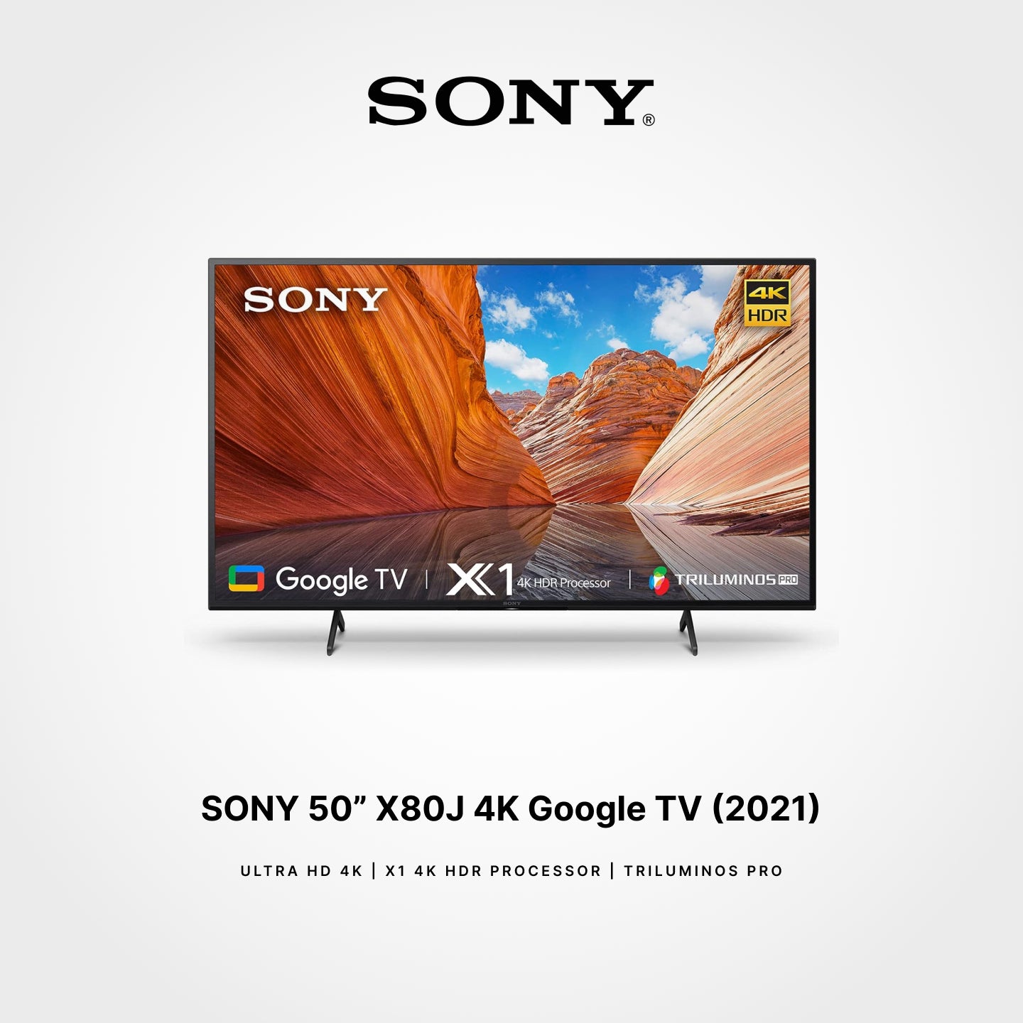 SONY 50" X80J HDR LED 4K HDR Google TV