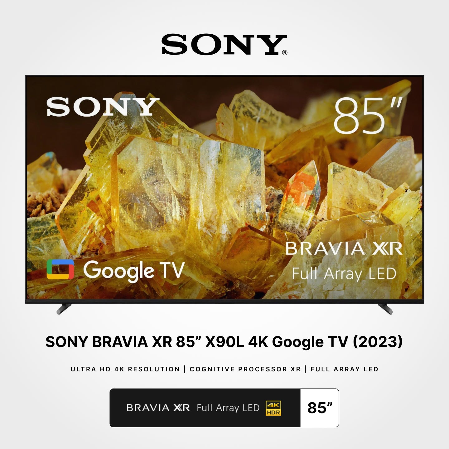 SONY 65"/75"/85" BRAVIA XR Class X90L Full Array LED 4K HDR Google TV (2023)