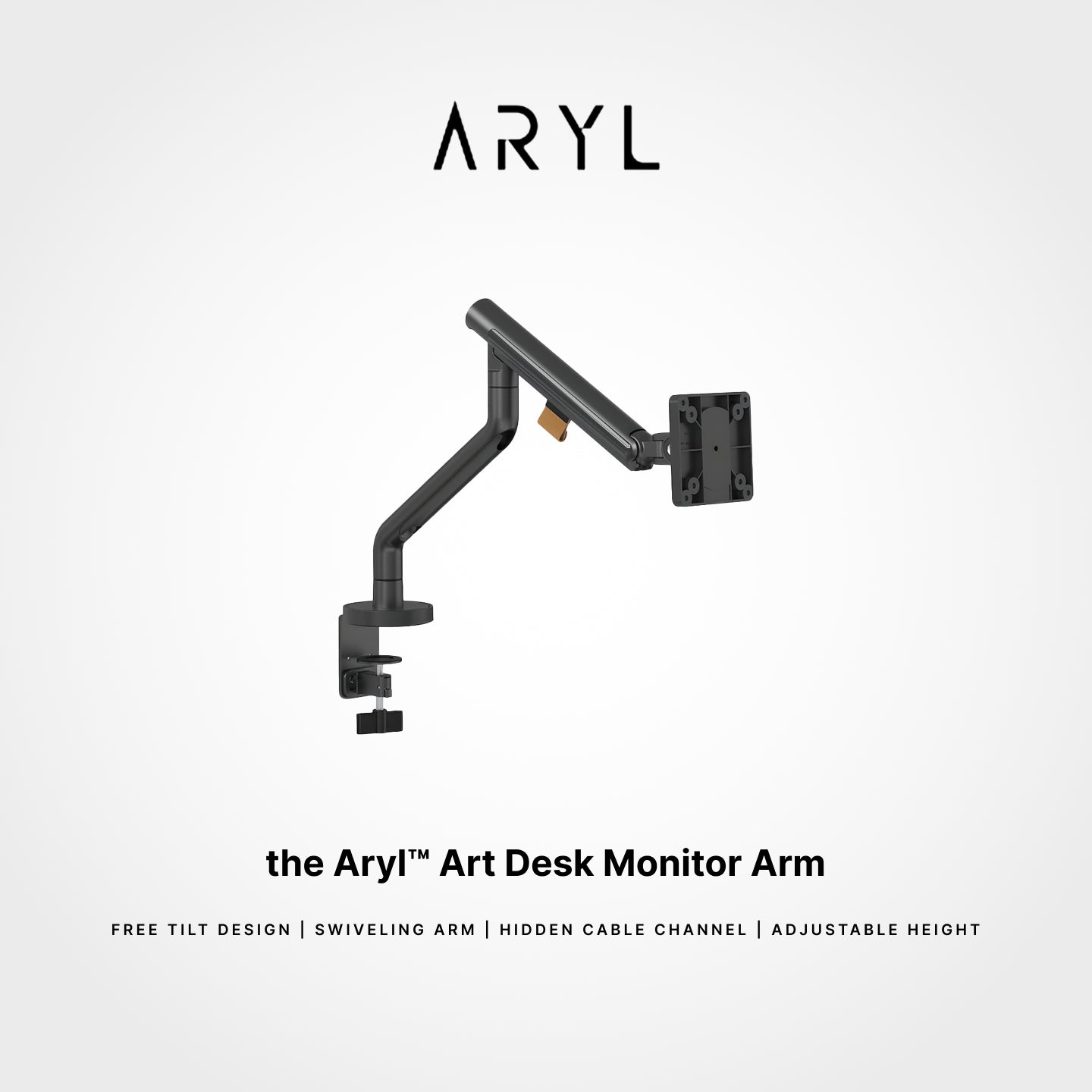 the Aryl™ Art Desk Monitor Arm