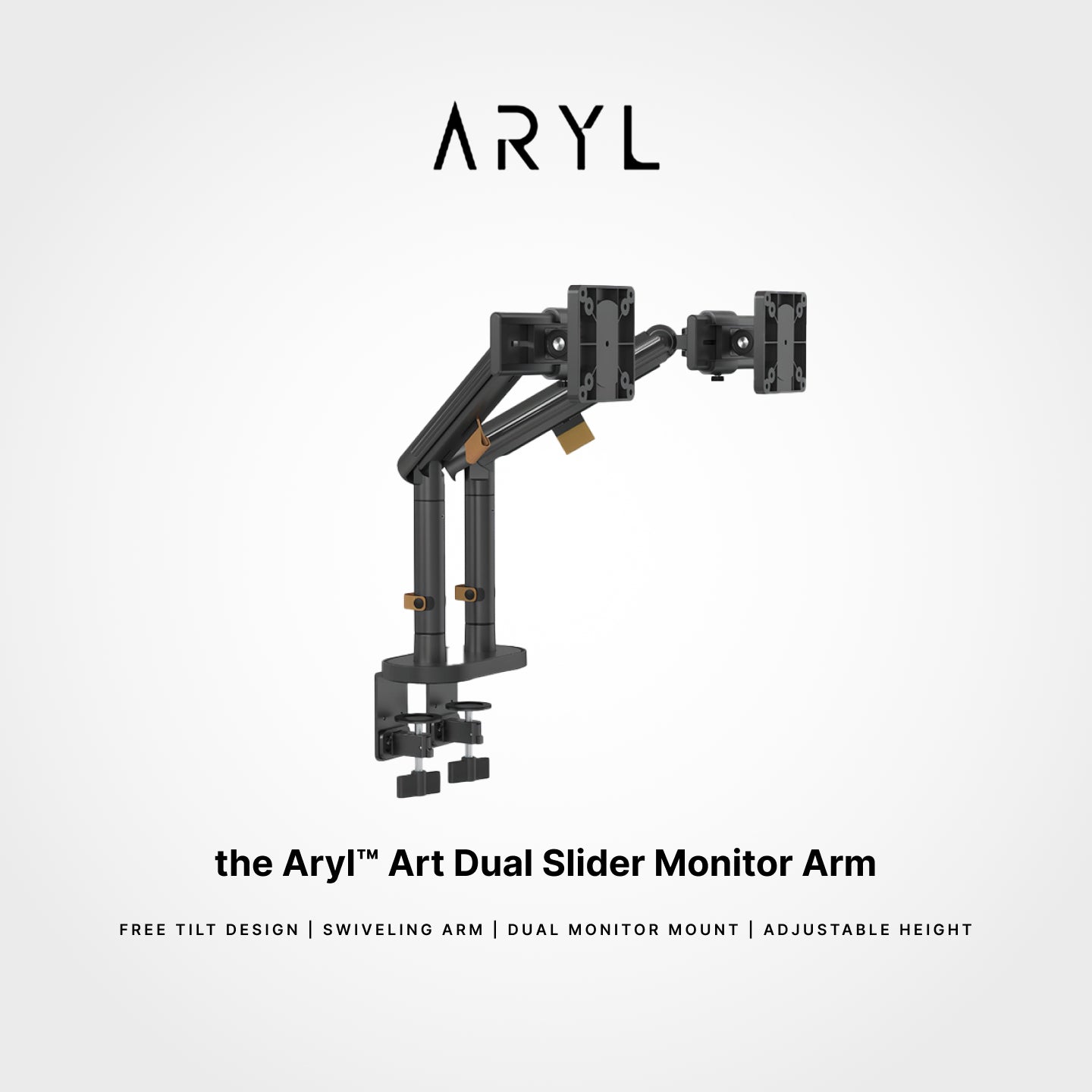 the Aryl™ Art Dual Slider Monitor Arm