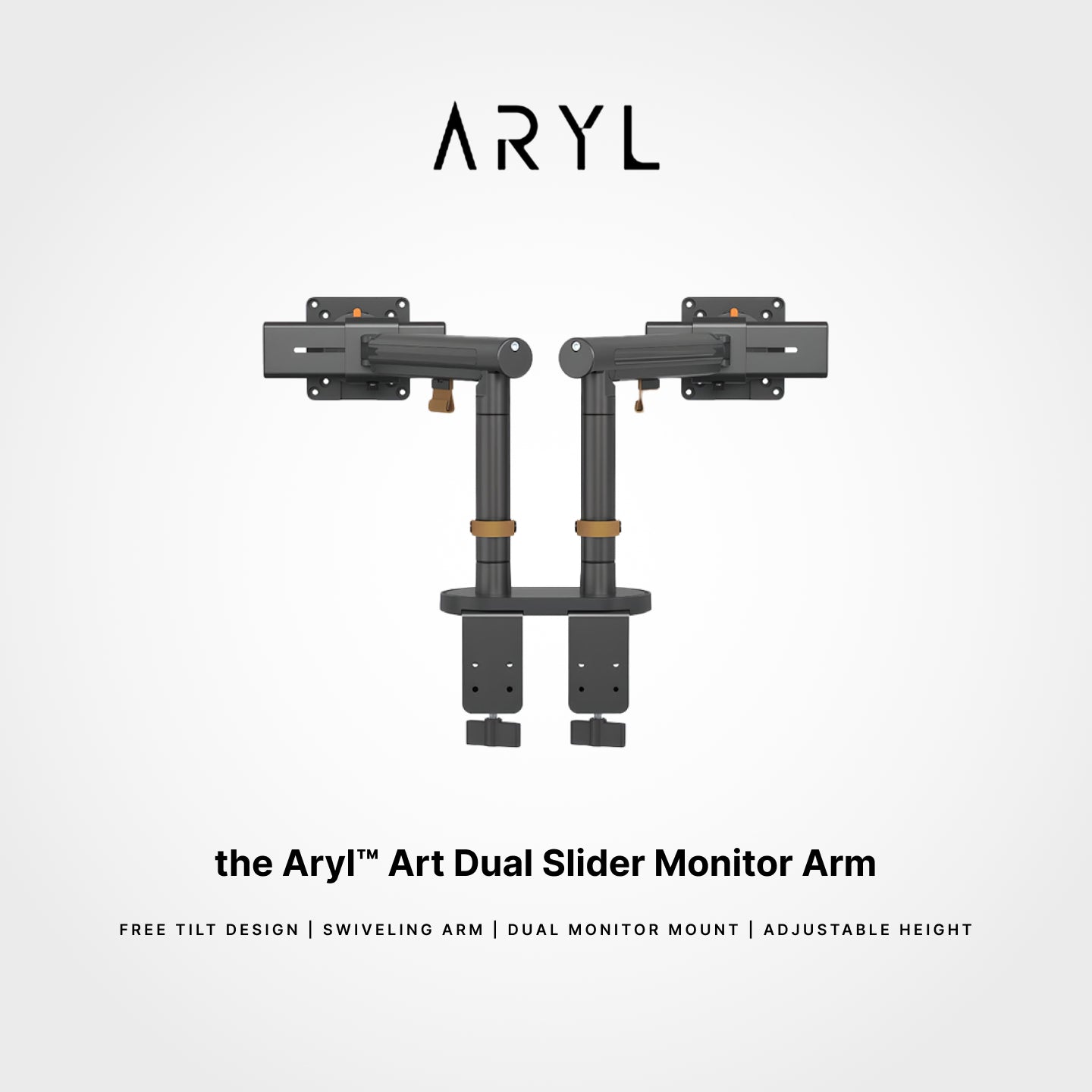 the Aryl™ Art Dual Slider Monitor Arm
