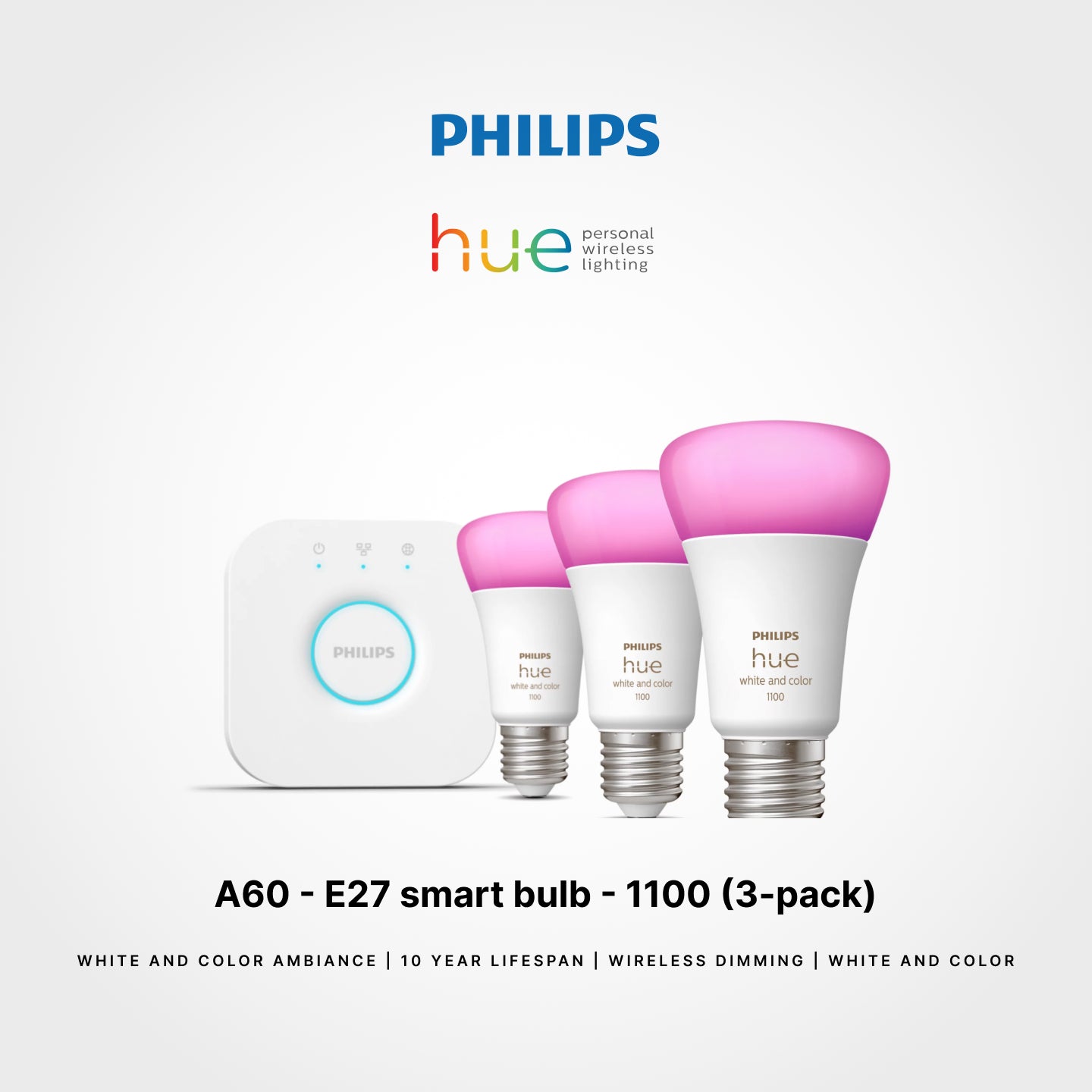Philips HUE A60 - E27 smart bulb - 1100 (3-pack)
