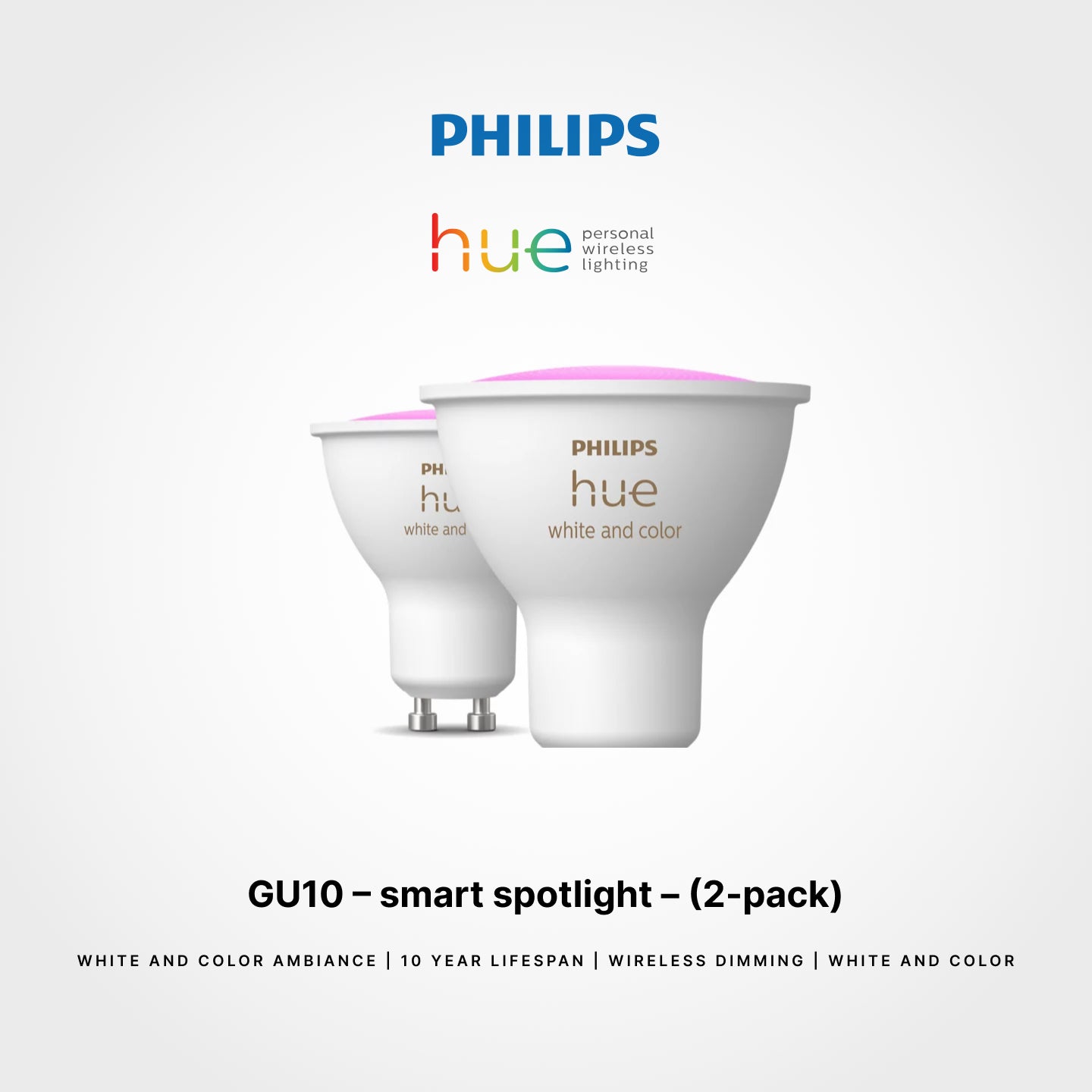 Philips HUE GU10 – smart spotlight – (2-pack)